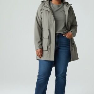 DKNY EUC SZ XXL Hooded Utility Rain Jacket 🌧️✨